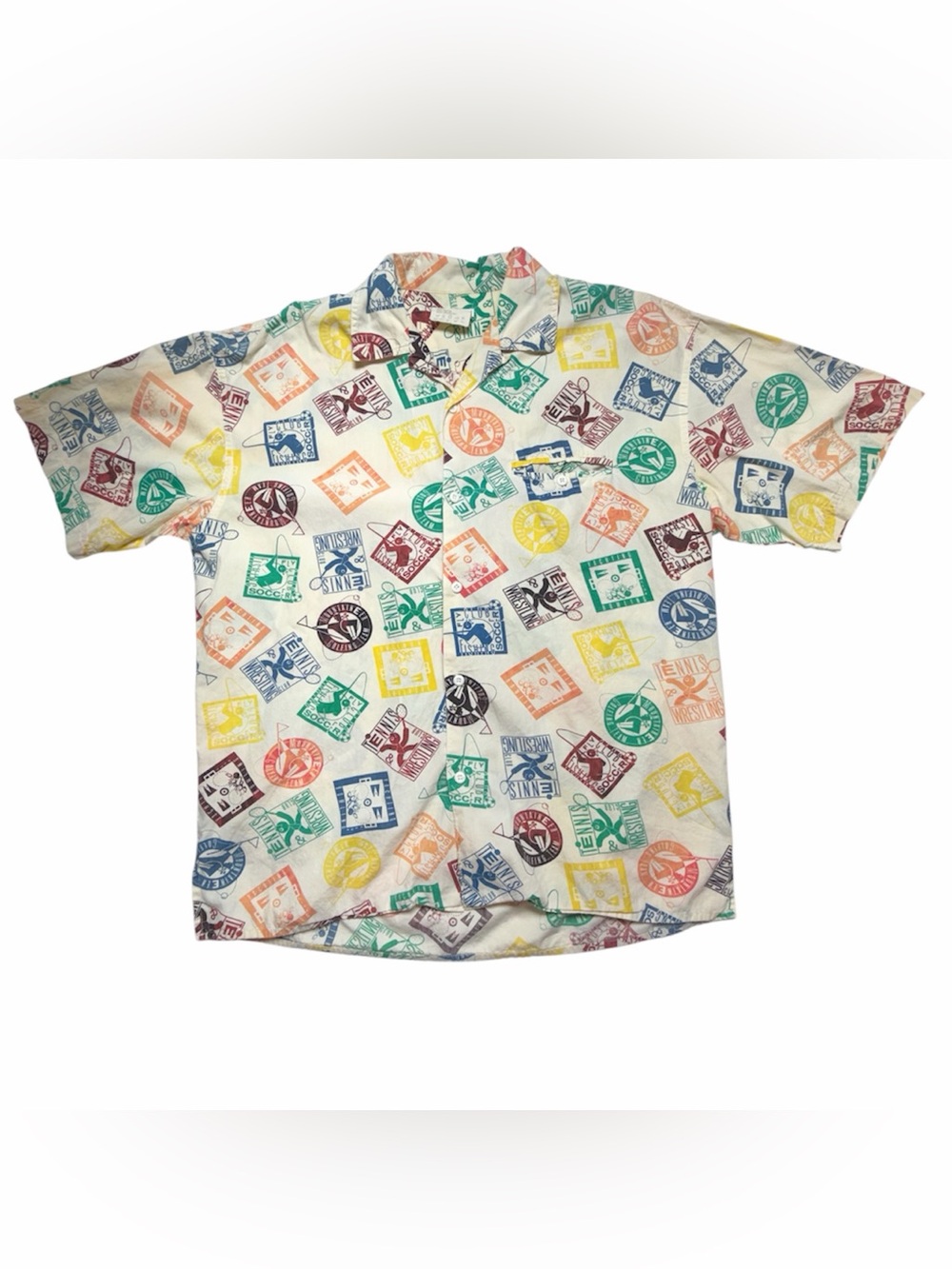 Vintage Esprit Sport Camp Shirt Button Up AOP Athletic Sports Men’s Medium